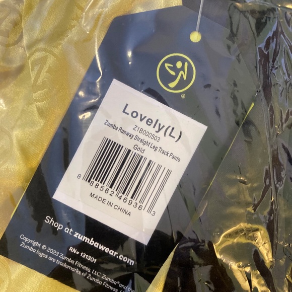 NWT Zumba Runway Straight Leg Track Pants, Gold, L - Picture 7 of 10